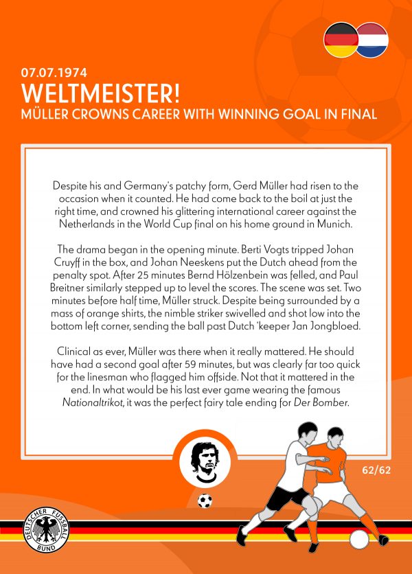 Gerd Müller BRD v NED, FIFA World Cup Final 1974 Summary